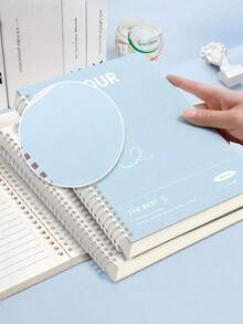 4pcs/Set A5 Size Spiral Coil Notebook (60/120 Pages Optional) 7mm College Ruled Inner Pages Thick Cardboard Cover 6 Color Options Student Learning Notes/Diary Writing/Office Supplies Coil Notebook Large Capacity Minimalist Fashion Colorful Notebook Suitable For Students, Working Women, Home Office Summer/Autumn Stationery Gift, Random Color - A - View 6
