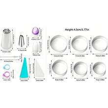 27-Piece Stainless Steel Mousse Ring And Piping Set, DIY Mousse, Mini Cake Tart Rings, Round Tiramisu Rings, Kitchen Pastry Baking Tools, Suitable For Holiday Parties And Family Activities. - View 9