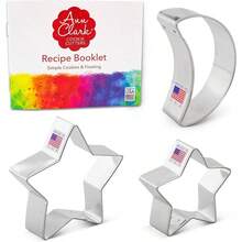 Cutter Set - 3 piece - Crescent Moon Stars - - Tin Plated Steel - inicial - Ver 4