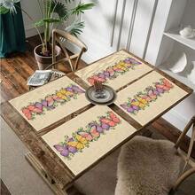 1pc/4pcs/6pcs/8pcs Butterfly Table Mat, Breakfast Mat, Coffee Bar Mat, All-Season Decorative Mat, Washable Table Mat, Room Decor, Kitchen Table Mat, Indoor/Outdoor Party Decor, Home Decor, Ideal Gift - Multicolor - View 8