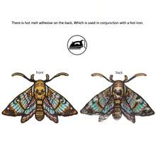 1/2/5入彩色飛蛾刺繡貼布 燙貼縫製補丁 適用於衣物帽子包款夾克 DIY禮物 天然徽章附熱熔膠 - 多色 - 查看 5