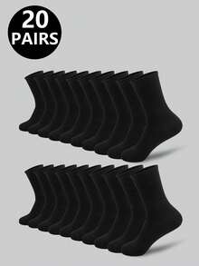 1/5/10/20 Pares de Meias de Cano Médio para Casal, Meias Casuais para Uso Diário em Casa, Meias Esportivas, Meias para Corrida - Multicolorido - Visão 18