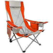 Kijaro Beach Sling with Cooler Pocket - Various Fun Colors and Patterns - Perfect Beach Folding and Camping - Includes a Detachable Pillow - Naranja - Ver 2