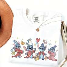 Comfort Color Stitch Sorcerer Shirt, Disney Fantasia Tee, Lilo & Stitch Imagination Wizard, Stay Magical Tee, WDW Disneyland Trip 2026 T Shirt - 白色 - 查看 1