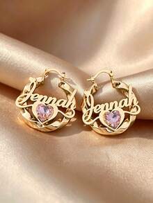 [ZzAi Custom] 1 pieza Juego de joyas personalizado para adolescentes, collar personalizado con piedra de nacimiento + juego de pendientes, joyas conmemorativas, collar personalizado, uso diario - Estilo 4 - Ver 6