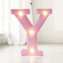 16cm 家居裝飾白色發光 A-Z LED 字母燈,電池供電,臥室裝飾字母夜燈,婚禮裝飾,生日派對裝飾,女孩房/兒童房裝飾字母燈,節日居家酒吧裝飾字母燈,字母燈 - 粉色 - 查看 22