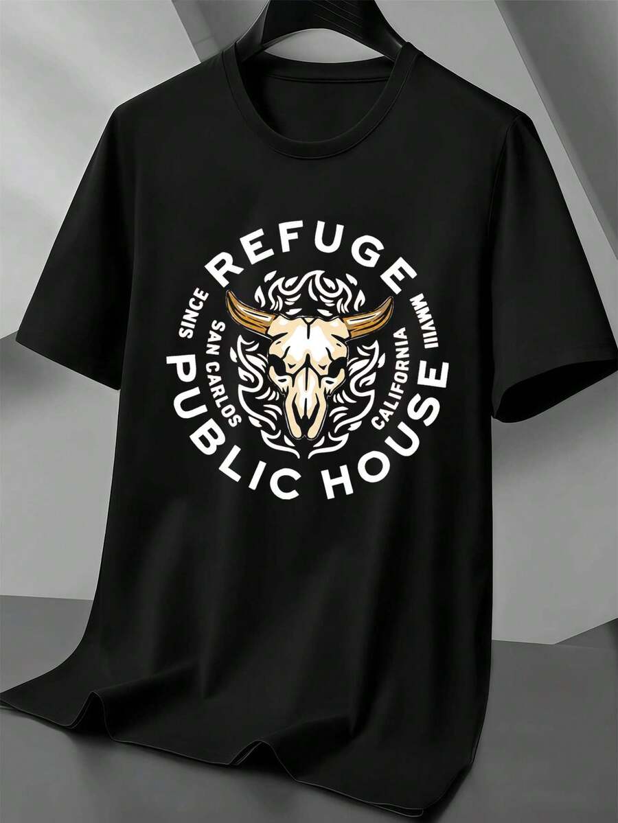 Camisetas masculinas plus size - Preto - Ver 1