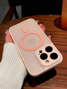 Magnetic Wireless Charging Protective Case, Frosted Translucent Shell, Shockproof Protective Case, Compatible With Apple 16 Pro Max/15/14/13/12/11 - Rosa - Ver 6