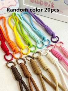 10/20Pcs Random-Colorful Nylon Rope DIY Handmade Weaving Set,Material For Woven Keychains And Backpack Ornaments,Great Choice For Valentine's Day Gift - Buckle-style Colored Nylon Rope - View 6