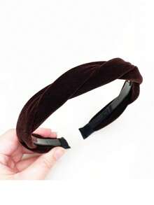 topshiny 1/5pcs Sweet Elegant Twisted Cross Velvet Headband For Women, New Vintage Premium Versatile Headband For Outings Hairband - Multicolor - View 13