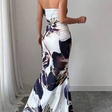 Vestido largo de tirantes con estampado floral elegante para mujer - Multicolor - Ver 9