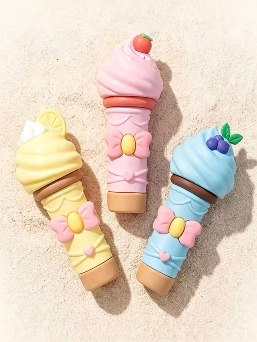 1pc Ice Cream Shape + Bow Cute Design, 5ml (Approx. 0.17oz) Mini Fine Mist Travel Spray Bottle, High-Aesthetic Girly Style Portable Sprayer. Press-Type Fine And Soft Mist, Leak-Proof And Spill-Proof, Material And Durable. Suitable For Decanting Toner, Lotion, Perfume, And Other Liquids
