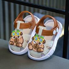 Vicvait Toddler/Kids Closed Toe Sandals, Soft Bottom Summer Shoes For Baby Boys & Girls - Khaki - View 3
