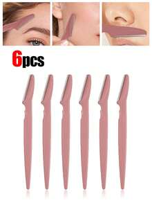 70/60/50/40/30/24/20//12/6/3/1 Conjunto de lâminas de barbear para sobrancelhas pretas, aparadores de remoção de pelos do corpo, rosto e sobrancelhas, lâminas com capas protetoras de precisão, adequadas para uso diário ou em viagens, preço acessível, podem ser usadas como presentes, ferramentas de beleza, artigos baratos - Castanho Café - Ver 11