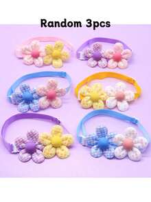 3/10pcs Multicolor Sequin Flower Pet Collar, Fabric Adjustable Buckle Bow Tie, Decorative Neckband For Small To Medium Dogs And Cats, Suitable For Home Gatherings/Daily Outings/Prom/Photos/Birthday Parties, Gift For Pets/Valentine's Day/Christmas/Halloween - Multicolor - View 8