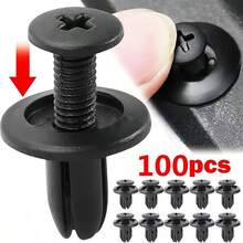 100pcs Large Capacity Car Fastener Clip Set, Covers Fender Rivets, Body Push Clips, Bumper, Door Trim Panels And More. Sturdy And Durable, Easy To Install And Remove Without Damage, Meets Various Car Body Repair And Replacement Needs, Essential Tool Kit For Car Maintenance. - 100pcs 6mm Fixing Clips - View 5