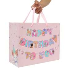 1 pieza/2piezas/5piezas,Bolsa de regalo de cumpleaños rosa con gato lindo con papel de seda & tarjeta de cumpleaños a juego, bolsa de regalo de cumpleaños con estampado de pata de gatito de dibujos animados kawaii para suministros de envoltura de regalos de fiesta de cumpleaños - Ver 5
