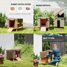 Water-Resistant Rabbit Hutch Cover For X-D2-0047 And Similar Models, 43 X 52 X 37cm, Brown - T0001-01-3103 - View 3