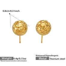 S SHOPBOHO 1 Pair Gold Golf Ball Stud Earrings, Sports Preppy Style Girls Jewelry Gift, Casual Everyday Country Club Outfit - Yellow Gold - View 5