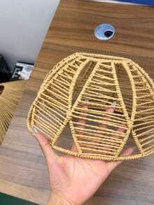 1 Stück Bohemian Cut Out handgewebter Pendelleuchten-Schirm, natürlicher gewebter Kuppel-Lampenschirm, handgewebter Lampenschirm, Deckenleuchte / Esszimmer Pendelleuchte Ersatzzubehör, geeignet für Wohnzimmer / Schlafzimmer / Büro Vintage Dekoration - Halbkreis - Übersicht 6