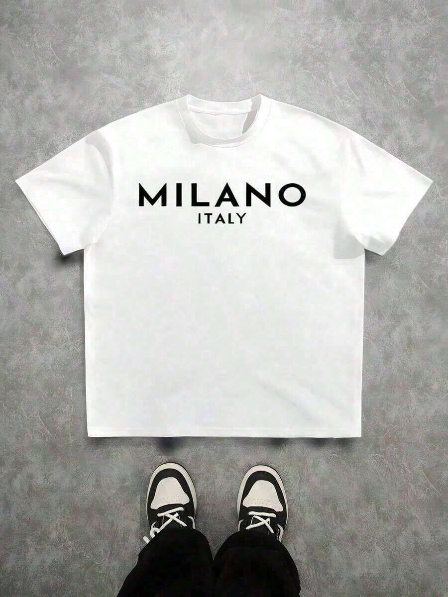 1 Piece. The Milano Italy Graphic Represents An Avant-Garde Vision And A Connection With European Elegance. 100% Cotton T-Shirt For Urban Adventures. - 白色 - 查看 1