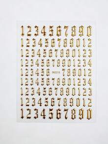 2pcs Gold Number Pattern Nail Stickers With Adhesive - Rose Gold - View 7