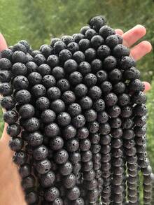 1 Strand Colored Lava Beads 8mm Natural Volcanic Stone Beads Round Loose Gemstone Stone Beads For Diy Bracelet Necklace Earrings Jewelry Making - Volcanic Stone - View 8