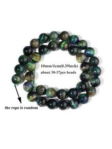 Natürliche Galaxie Blau-Grün Tigerauge Perlen für Schmuckherstellung, 6/8/10mm lose Steinperlen für Schmuckherstellung DIY Halskette Armband Zubehör - Verschiedenfarbig - Übersicht 10