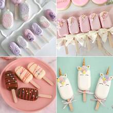 Moldes para Helados de Silicona Paquete de 4, 16 Cavidades Totales+ Palillos de Helado, Grado Alimenticio Sin BPA, Reutilizables para Paletas, Postres y Mousse4PCS - Blanco - Rosa - 4PCS-Blanco-Rosa - Ver 8