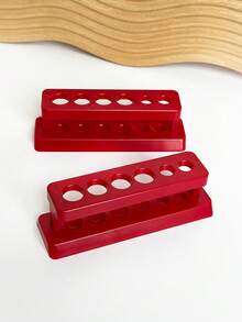 1pc Red 6-Slot Nail Art Pen Holder Display & Storage Rack For Nail Studio - Red - View 5