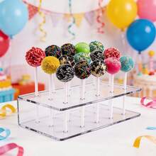 1/2 piezas Soporte para exhibición de dulces, hecho de material acrílico duradero y fácil de limpiar. Soporte transparente para exhibición de dulces disponible en tamaños de 15 y 20 agujeros. Adecuado para bodas, fiestas de cumpleaños, fiestas de baby shower, aniversarios y otras ocasiones. - View 2