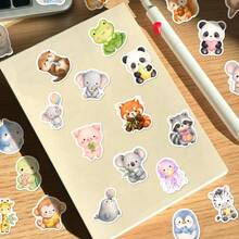 50pcs Cute Mini Animal Stickers, Cat & Dog Patterns, Suitable For Journals, Walls, Phone Decoration, DIY, Back To School School Supplies - A - View 8