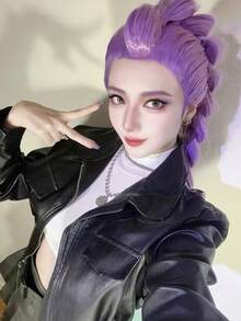 Cosplay假髮 高馬尾辮子合成纖維耐熱 男女通用 萬聖節嘉年華動漫展Cosplay服裝假髮，Cosplay假髮 - 動漫還原粉色雙馬尾與紫色單馬尾假髮 適合歌手Cosplay與派對服裝 - 假髮 - 查看 2