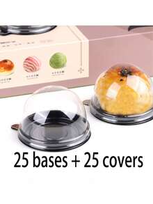 100/50pcs Gold Dessert Cake Boxes, Gold Pudding Boxes, Transparent Mousse Cake Boxes, Suitable For Weddings, Christmas Gifts, Also Suitable For Cake, Candy And Chocolate Packaging, Ideal Choice For Weddings, Parties And Gifts - Multicolor - View 15