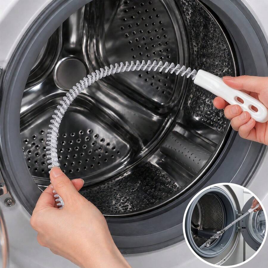 6pcs Drum Washing Machine Iron Brush - Long Handle Cleaning Tool, Suitable For Deep Cleaning Inside The Drum, Ideal For Bathroom And Kitchen Cleaning, Designed For Hard-To-Reach Areas, With Bristle Texture 1/3/6pcs