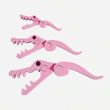 3pcs Fun Crocodile Shaped Snack Bag Sealing Clips Food Bag Packaging Clips Lightweight Durable Kitchen Gadget - View 3