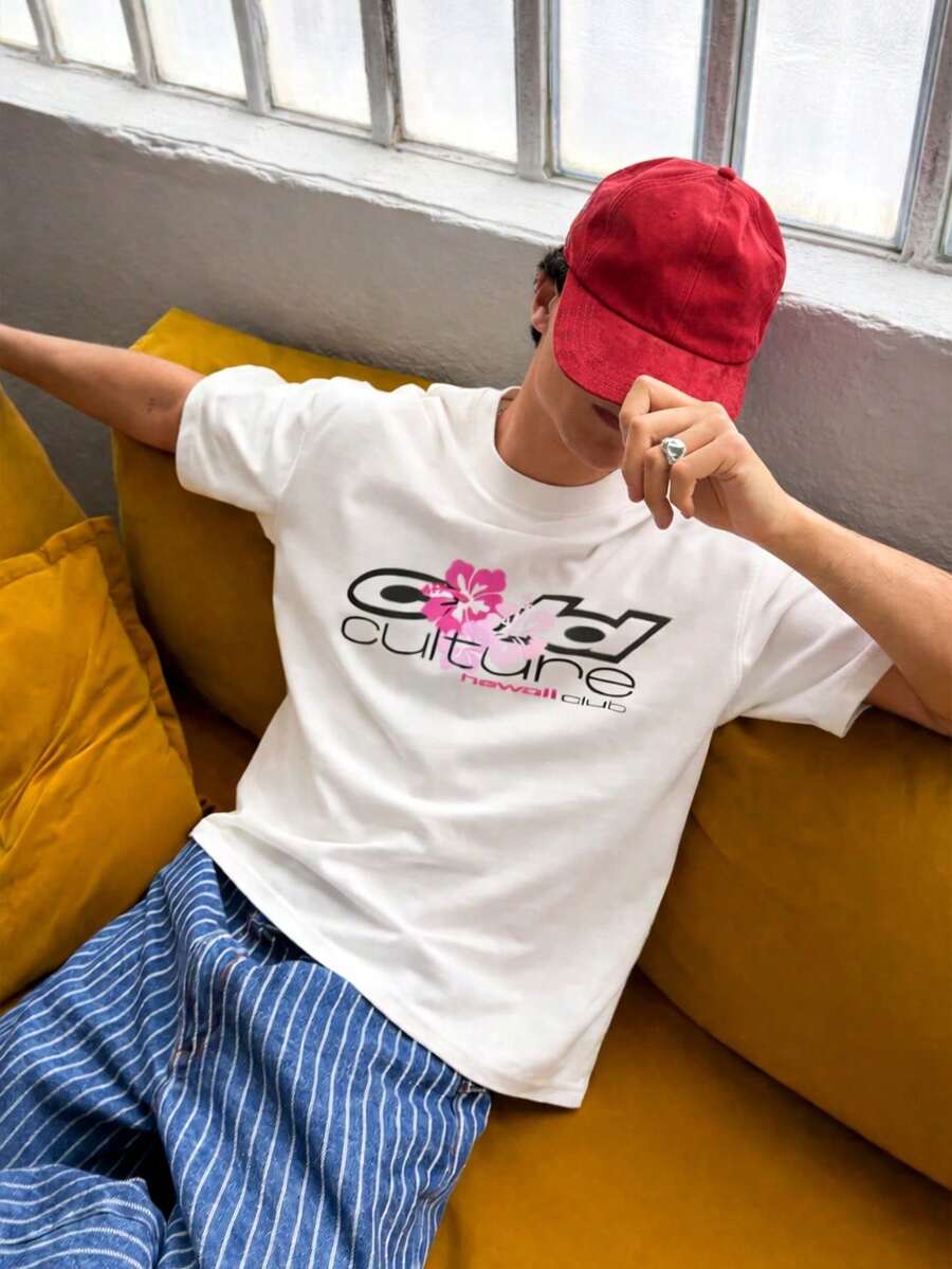 T-shirt unisexe TopOVDY rétro décontracté à imprimé floral, coupe ample, idéal pour les festivals de musique et les trajets domicile-travail.