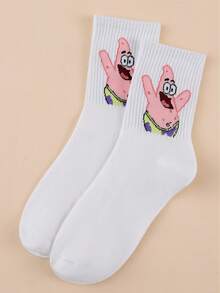 SpongeBob SquarePants 1 Pair Women's Fun Personalized Cartoon Cute Multicolor Jacquard Mid-Calf Socks,Athletic, All-Season, Suitable For Daily Wear - Multicolor - View 3