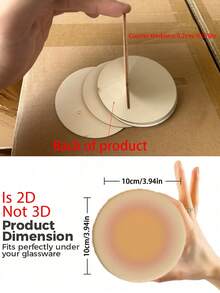 1/4/8pcs Gradient Halo Print Wooden Coasters, Colorful Gradient Round Wooden Coasters, Non-Slip Coasters, Suitable For Modern Home Kitchen, Bar, Office, Aesthetic Desktop Decor - Multicolor - View 5