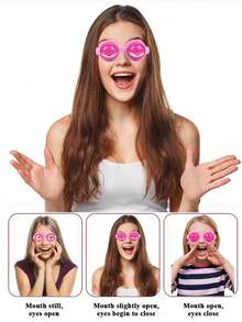 1pc Adjustable Elastic Band Cute Glowing Glasses, ABS Material Fun Glasses, Suitable For Adults And Teens, Perfect Choice For Halloween, Birthday, Holiday Costume Party And Other Occasions - Multicolor - View 11