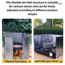 Ultralight Foldable Camping Stove Windshield, 8-Plate Stainless Steel Windscreen, Windproof & Heat Gathering Shield For Outdoor Camping Cooking  - Multicolor - View 7