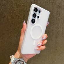 Funda para Teléfono - Diseño de funda para teléfono en un solo color, compatible con Samsung Galaxy S24, S25 Ultra, S23 Plus, S25 Edge, S24 FE, S22 Ultra 5G, S26 y S26 Ultra. - Blanco - Ver 2