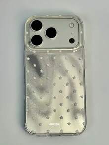 奢華亮面亮片極簡星星手機殼，適用於 iPhone 18 Pro Max 18 Pro 17 Pro Max 17 Pro 17 17 Air 16 Pro Max 16 Pro 16 15 Pro Max 15 Pro 15 Pro Max 15 14 13 12 11，可愛防震手機殼 - 銀色 - 查看 5