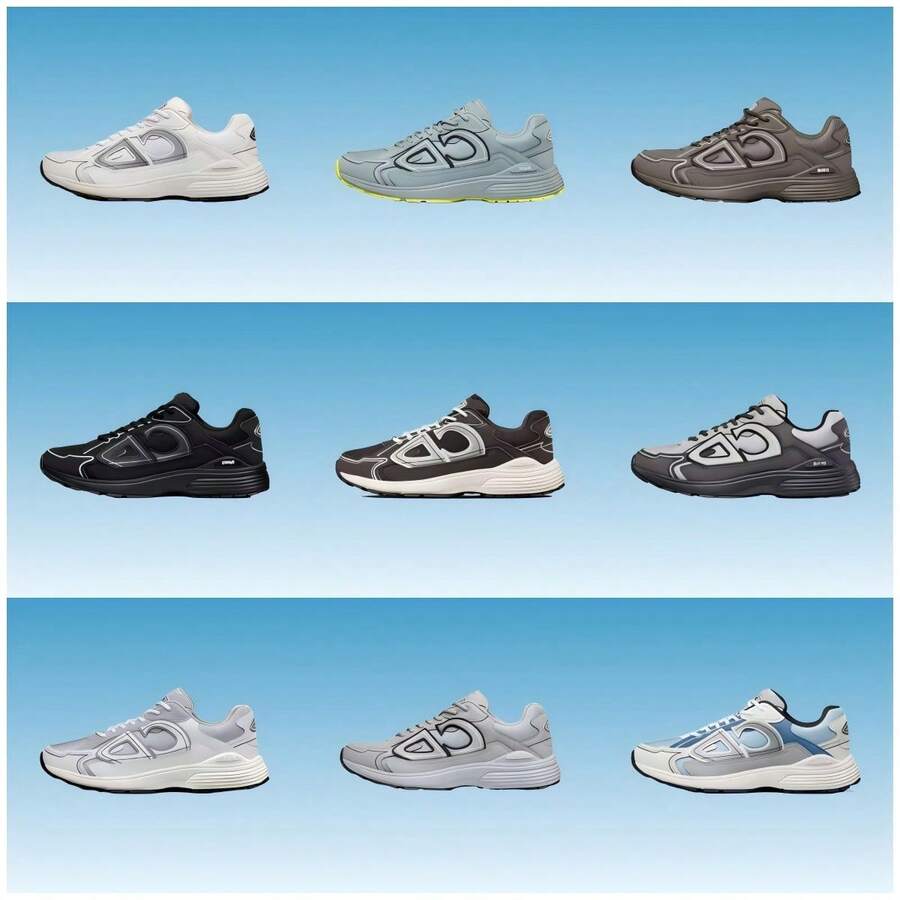 New CD Fashion Casual Couple's Lightweight Mesh Shoes, Breathable And Comfortable Casual Sports Shoes B30 Running Shoes Leisure Shoes For Daily Life - B30網狀黑色 - 查看 1