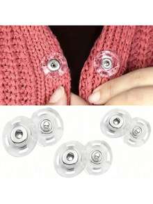 10pcs Ultra Transparent Invisible Buttons - Fixed Invisible Buttons, Suitable For Sweaters And Shirts, Anti-Exposure Design, Transparent Snap Buttons Invisible Snap Buttons Plastic Buttons Clothing Accessories - Snap Fasteners - View 2