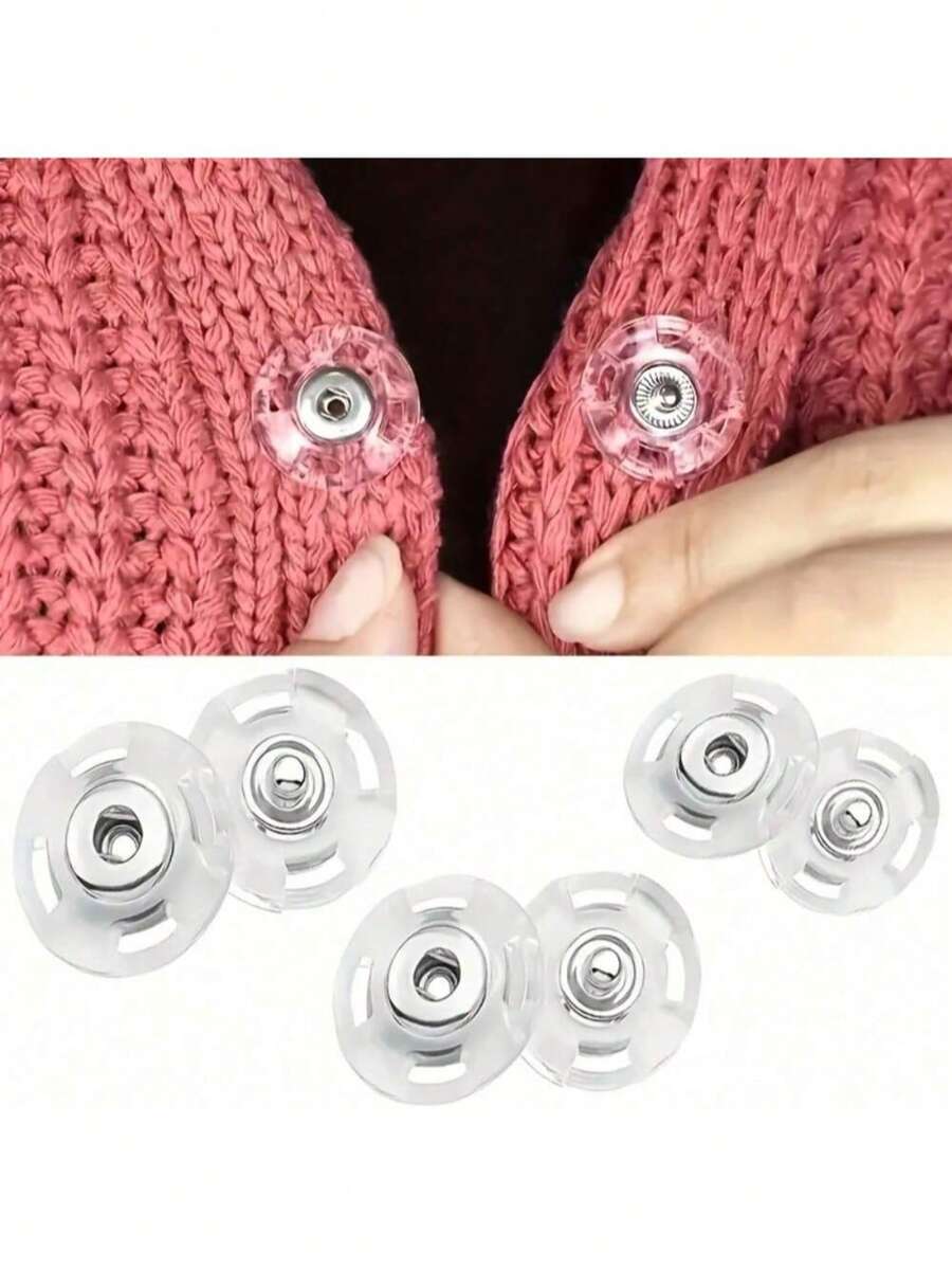 10 buah Kancing Tak Terlihat Ultra Transparan - Kancing Tak Terlihat Tetap, Cocok untuk Sweater dan Kemeja, Desain Anti-Terlihat, Kancing Jepret Transparan, Kancing Jepret Tak Terlihat, Kancing Plastik, Aksesoris Pakaian - kancing jepret - View 1