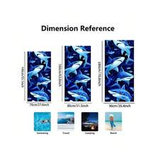 1pc Realistic 3D Dolphin Print Microfiber Beach Towel, Quick Dry Sand Resistant Super Absorbent Swimming Towel, Large Rectangle Beach Blanket For Summer Vacation Pool Travel Camping Bath Use - Multicolor - View 3