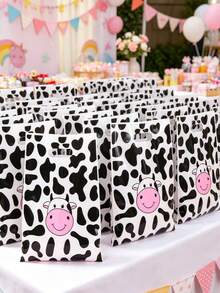 50个奶牛造型礼品袋，奶牛主题生日派对、家庭节日派对装饰、生日礼物包装袋、婴儿派对、返校季、情人节 - 乳牛 - 查看 7