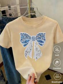 Camiseta de manga corta de moda para primavera y verano de 2026, hecha en México, 180 gramos. Estampado de dibujos animados, modelo de pareja, apta para uso interior o exterior. Cuello redon - Estilo - Ver 1