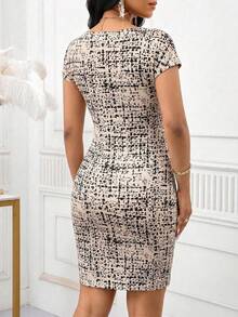 - Colección de ropa femenina de moda  Lady Vestido de mujer de nueva moda, elegante, con estampado, bajo asimétrico y diseño de cintura, versáti - Multicolor - Ver 3